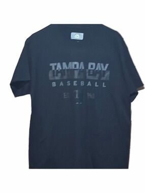 Majestic Tampa Bay Baseball Tee Large Black